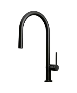 Bathroom, Home Decor, Hot And Cold Black Kitchen Faucet  Deck Mounted Pull Down Sprayer