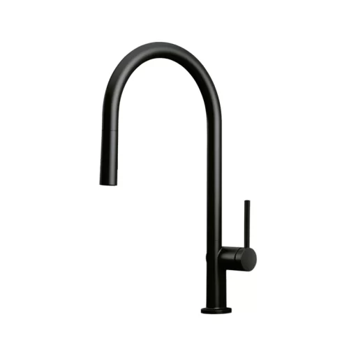 Bathroom, Home Decor, Hot And Cold Black Kitchen Faucet  Deck Mounted Pull Down Sprayer