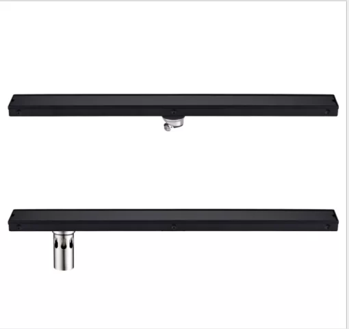 Bathroom, Home Decor, Hot Sale Black Shower Tile Insert Grate Floor Drain Invisible Linear Floor Drain