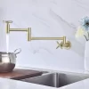 Bathroom, Home Decor, Hot Sales Commercial Pot Filler Folding Faucet Black Stretchable Double Joint Swing Arm Wall Mount Brass Kitchen Faucet