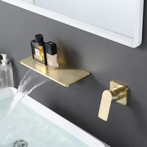 Bathroom, Home Decor, Hot Sales Waterfall Basin Faucet  Brass Wall Mount Sink Mixer Tap For Bathroom
