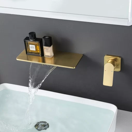 Bathroom, Home Decor, Hot Sales Waterfall Basin Faucet  Brass Wall Mount Sink Mixer Tap For Bathroom
