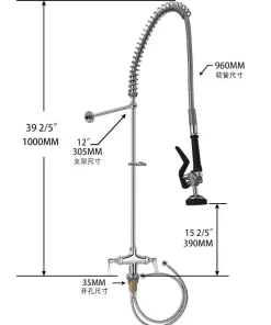 Bathroom, Home Decor, Industry Single Deck Mount Prerinse Faucet Pre Rinse Kitchen Faucet