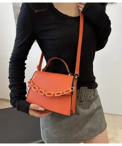 Bags, Leather Bags, K427 Women's Luxury Handbags 11 Colors Casual Shoulder Tote Bags Zipper Closure Vintage Style Decorated Chains Leather Logo
