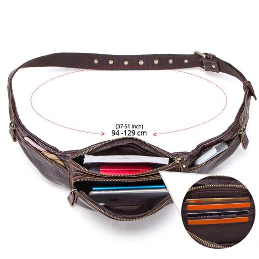 Convenience, Home use, Leather Belt Bag For Men