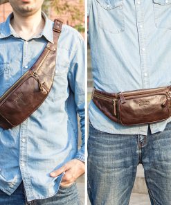 Convenience, Home use, Leather Belt Bag For Men