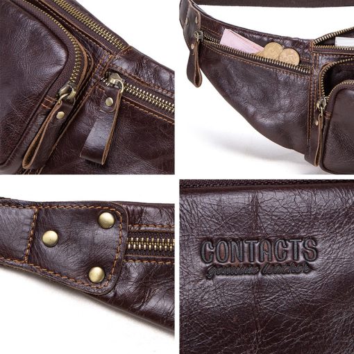 Convenience, Home use, Leather Belt Bag For Men