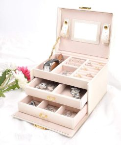 For Her, Gifts, Leather Jewelry Case Durable Organizer
