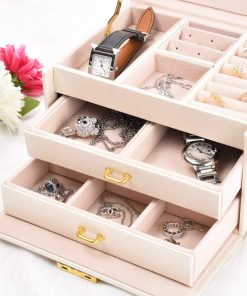 For Her, Gifts, Leather Jewelry Case Durable Organizer