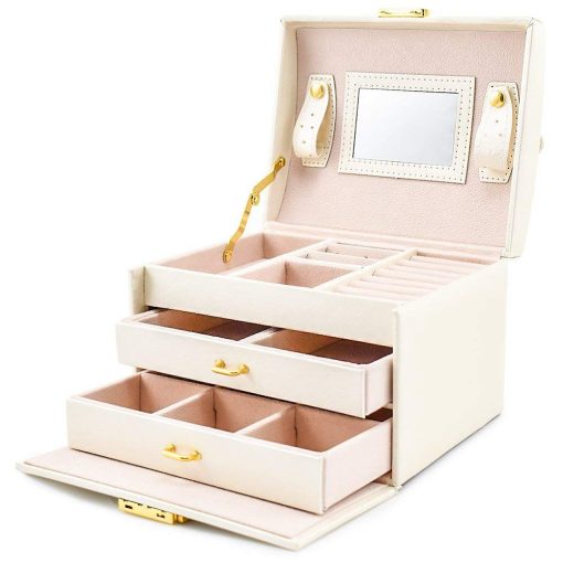 For Her, Gifts, Leather Jewelry Case Durable Organizer