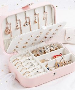 Convenience, Home use, Leather Travel Jewelry Case Portable Organizer