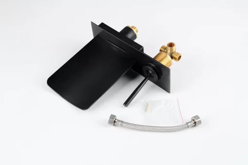 Bathroom, Home Decor, Led Bathroom Basin Faucet Temperature Sensor Color Changing Wall Mount Waterfall Basin Mixer Taps