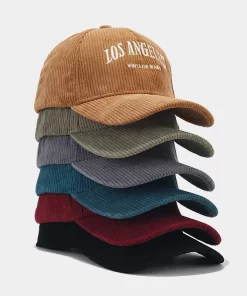 Accessories, Hats, Los Angeless Vintage Baseball Cap Curved Brim Gorras Custom Embroidery Logo Corduroy Hat
