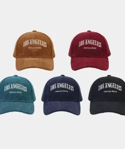 Accessories, Hats, Los Angeless Vintage Baseball Cap Curved Brim Gorras Custom Embroidery Logo Corduroy Hat