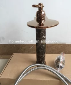 Bathroom, Home Decor, Luxury Artistic Single Lever Brass Marble Wash Basin Faucet