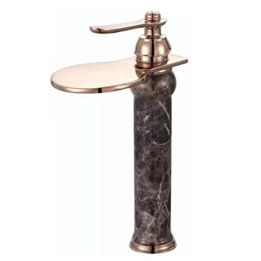 Bathroom, Home Decor, Luxury Artistic Single Lever Brass Marble Wash Basin Faucet
