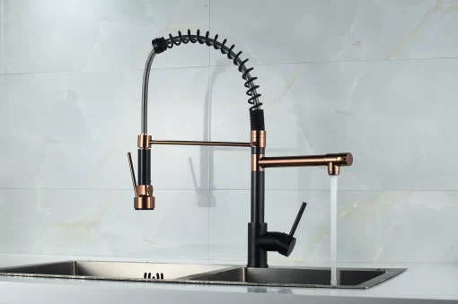 Bathroom, Home Decor, Luxury Rose Gold Orb Tap Watermark Pull Down Kitchen Faucet