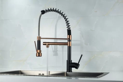 Bathroom, Home Decor, Luxury Rose Gold Orb Tap Watermark Pull Down Kitchen Faucet