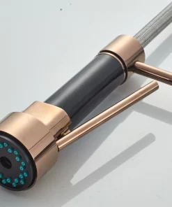 Bathroom, Home Decor, Luxury Rose Gold Orb Tap Watermark Pull Down Kitchen Faucet