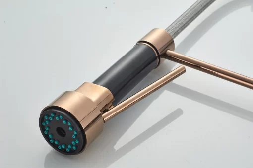 Bathroom, Home Decor, Luxury Rose Gold Orb Tap Watermark Pull Down Kitchen Faucet