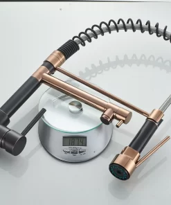 Bathroom, Home Decor, Luxury Rose Gold Orb Tap Watermark Pull Down Kitchen Faucet