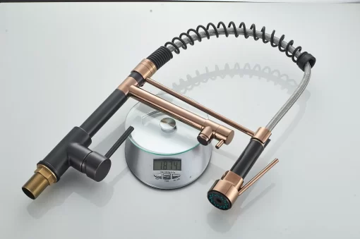 Bathroom, Home Decor, Luxury Rose Gold Orb Tap Watermark Pull Down Kitchen Faucet