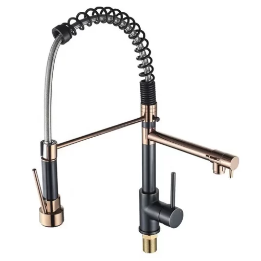 Bathroom, Home Decor, Luxury Rose Gold Orb Tap Watermark Pull Down Kitchen Faucet