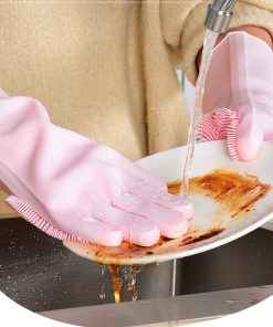 Convenience, Home use, Magic Dishwashing Gloves Brush Palm
