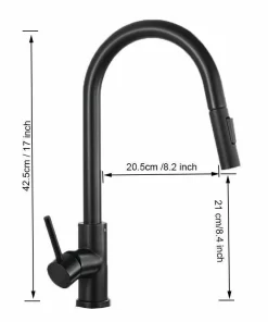 Bathroom, Home Decor, Modern 304 Stainless Steel Hot Cold Mixer Water Tap Pull Down Black Brushed Gold Pull Out Smart Touch Sensor Kitchen Faucet