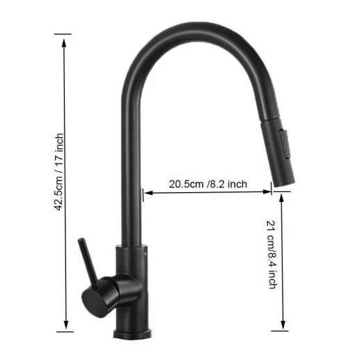 Bathroom, Home Decor, Modern 304 Stainless Steel Hot Cold Mixer Water Tap Pull Down Black Brushed Gold Pull Out Smart Touch Sensor Kitchen Faucet