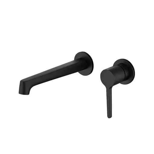 Bathroom, Home Decor, Modern Conceal Hot And Cold Black Brass Dark Grey Wall Mounted Bathroom Water Mixer Bathroom Basin Faucet