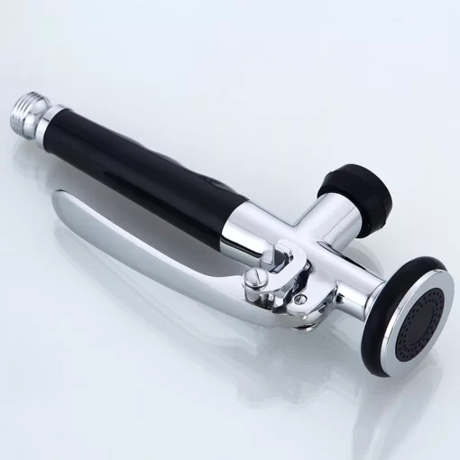 Bathroom, Home Decor, Modern High Neck Chrome Water Saving 3 Way Faucet Pull Out Gourmet Spring Brass Kitchen Faucet Tap With Pull Down Sprayer