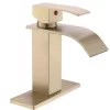 Bathroom, Home Decor, Modern Stainless Steel Square Waterfall Basin Sink Mixer Faucet Water Single Hole Tap With Bottom Cover  Complete Accessories