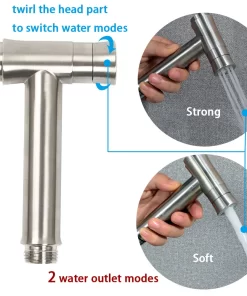 Bathroom, Home Decor, Muslim Toilet Bidet Stainless Steel Shattaf Brushed Handheld Bidet Sprayer Set