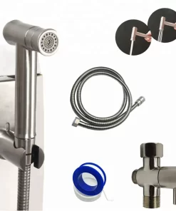 Bathroom, Home Decor, Muslim Toilet Bidet Stainless Steel Shattaf Brushed Handheld Bidet Sprayer Set