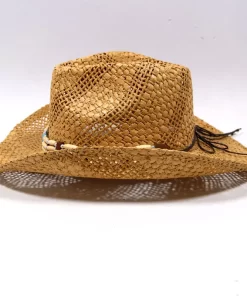 Accessories, Hats, New Collection Outdoor Summer Beach Sun Protection Western Style Natural Straw Hat Sequin Bead Cowboy Hat