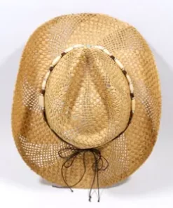 Accessories, Hats, New Collection Outdoor Summer Beach Sun Protection Western Style Natural Straw Hat Sequin Bead Cowboy Hat