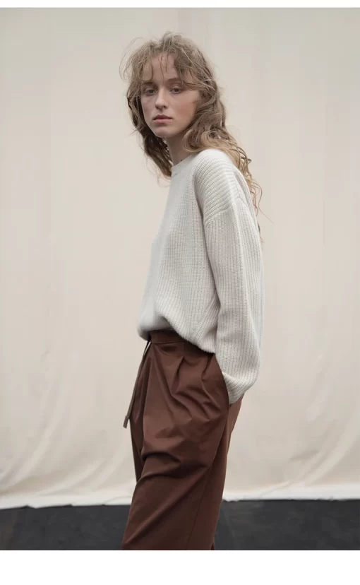 Sweater, Womens Clothing, New Fashion Cashmere Silk Blend Crop Sweaters For Woman
