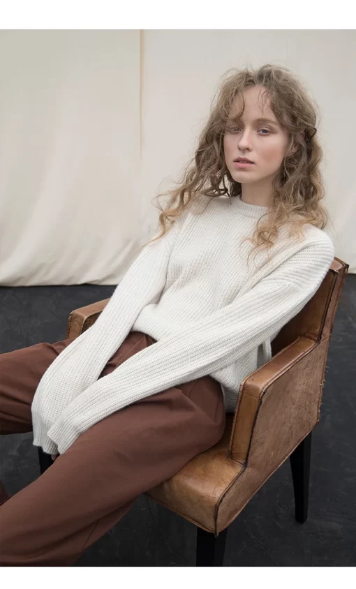 Sweater, Womens Clothing, New Fashion Cashmere Silk Blend Crop Sweaters For Woman