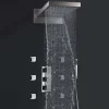 Bathroom, Home Decor, Nordic Rain Modern Thermostatic Waterfall Brushed Rain Overhead Shower Head Rainfall Shower Complete System Set