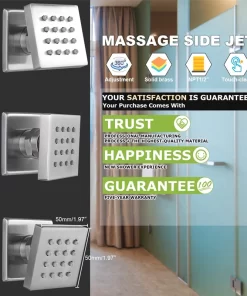 Bathroom, Home Decor, Nordic Rain Modern Thermostatic Waterfall Brushed Rain Overhead Shower Head Rainfall Shower Complete System Set