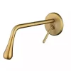 Bathroom, Home Decor, One Handle Brushed Gold Lavatory Faucet Water Tap Hot And Cold Mixer Wall Mounted Concealed Basin Faucet