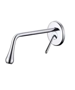 Bathroom, Home Decor, One Handle Brushed Gold Lavatory Faucet Water Tap Hot And Cold Mixer Wall Mounted Concealed Basin Faucet