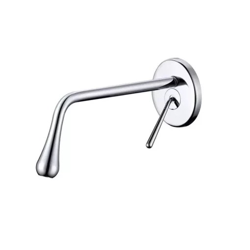 Bathroom, Home Decor, One Handle Brushed Gold Lavatory Faucet Water Tap Hot And Cold Mixer Wall Mounted Concealed Basin Faucet