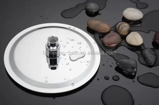 Bathroom, Home Decor, Polished Stainless Steel 12-inch Round Overhead Rainfall Shower Head