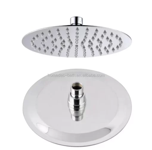 Bathroom, Home Decor, Polished Stainless Steel 12-inch Round Overhead Rainfall Shower Head