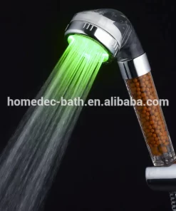 Bathroom, Home Decor, Shower Head With Temperature 3 Colors Changing High Pressure Spray Filter Shower Head Waterproof Led Lights