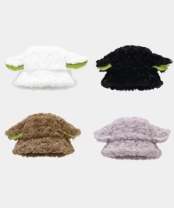 Accessories, Hats, Solid Color Fashion Wool Sheep Ear Fisherman Hat Furry Designer Custom Bucket Hats For Woman