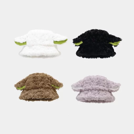 Accessories, Hats, Solid Color Fashion Wool Sheep Ear Fisherman Hat Furry Designer Custom Bucket Hats For Woman
