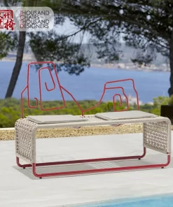 Furniture, Home Decor, Tctd Outside Modern Furniture Patio Street Bench Seating Outdoor Park Garden Steel Metal Bench Chair